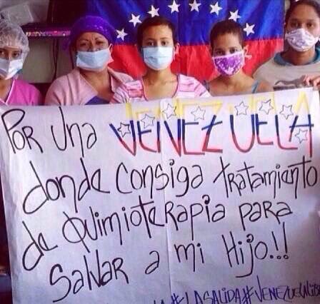 Niños con cáncer protestan en Venezuela