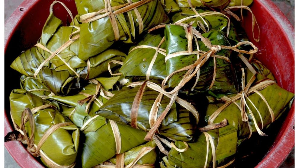 saco de hojas de tamal