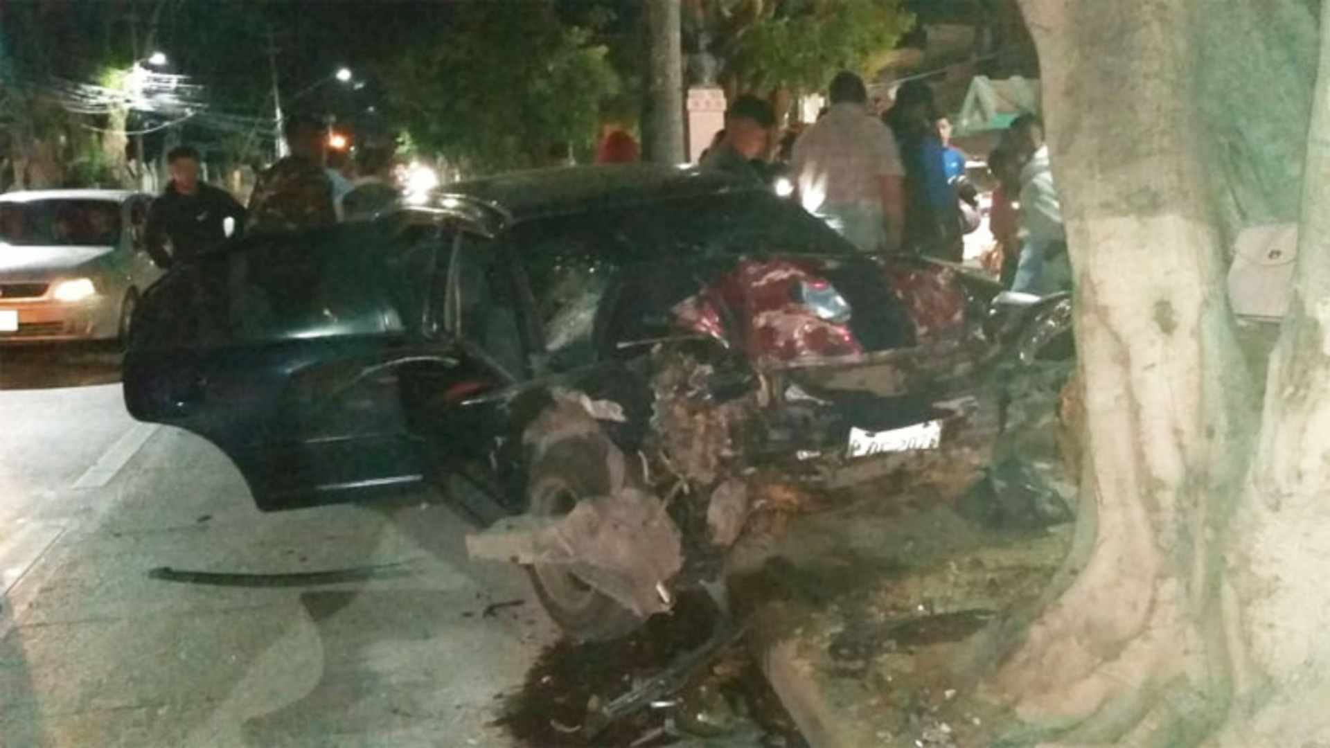 mujer accidente vial