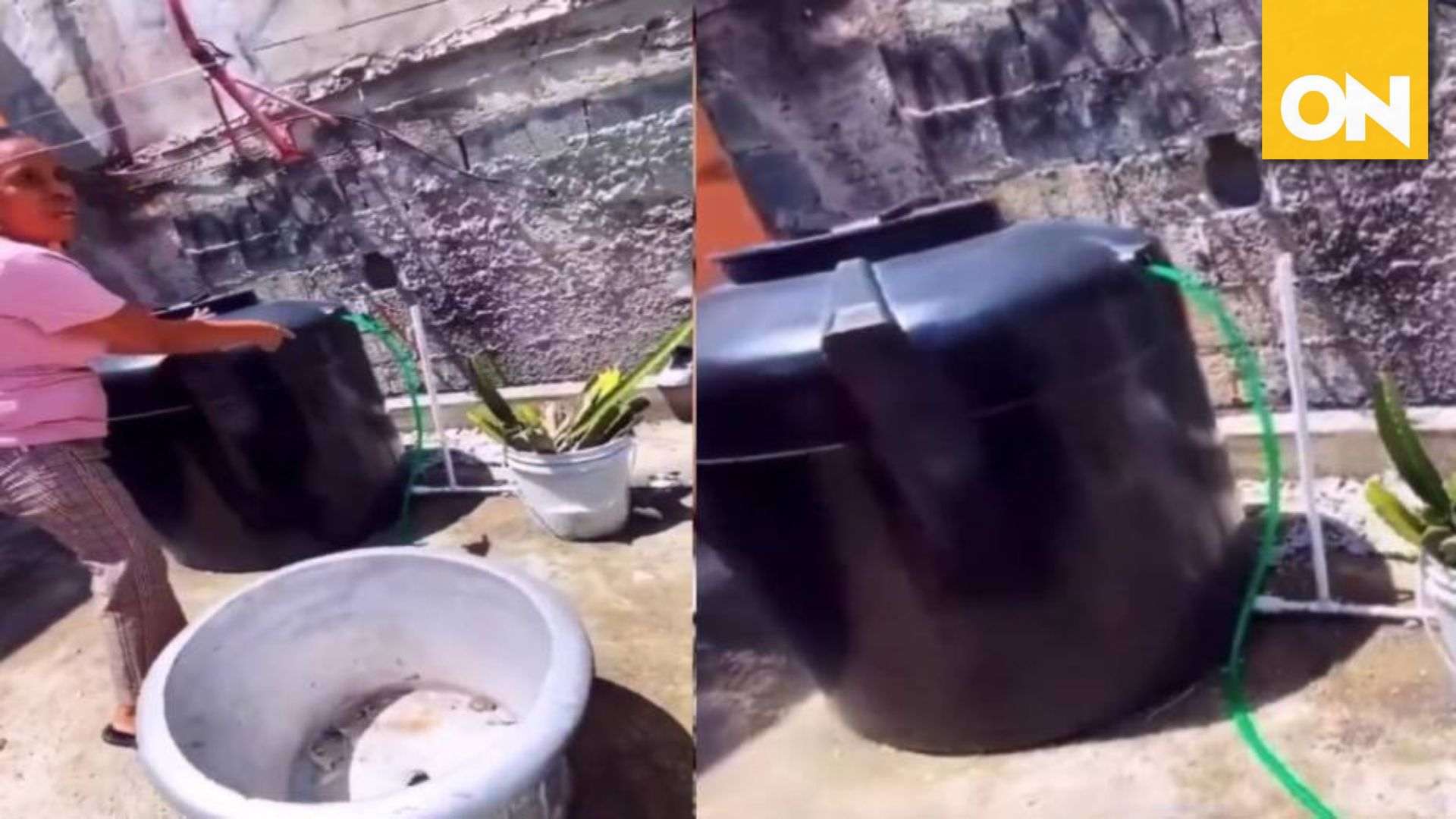 Mujer roba agua