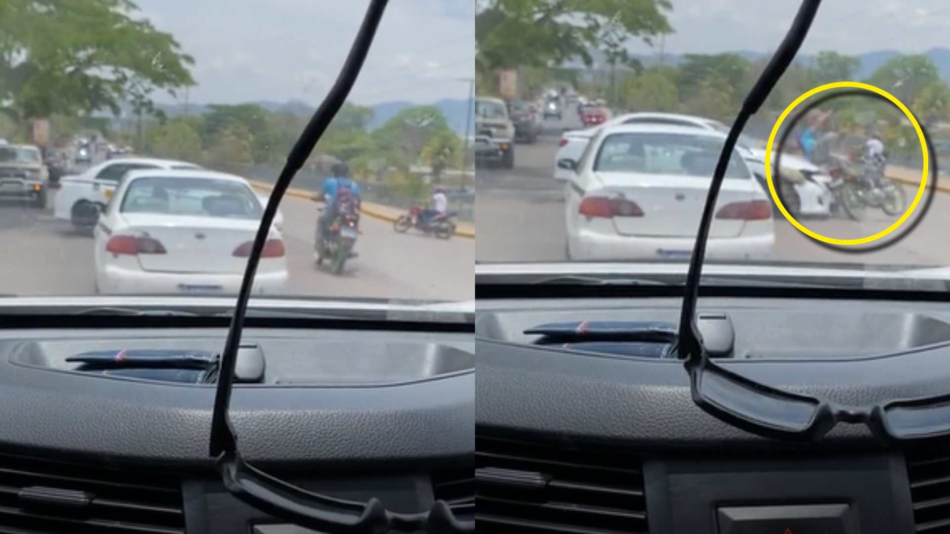 motociclista y taxista accidente