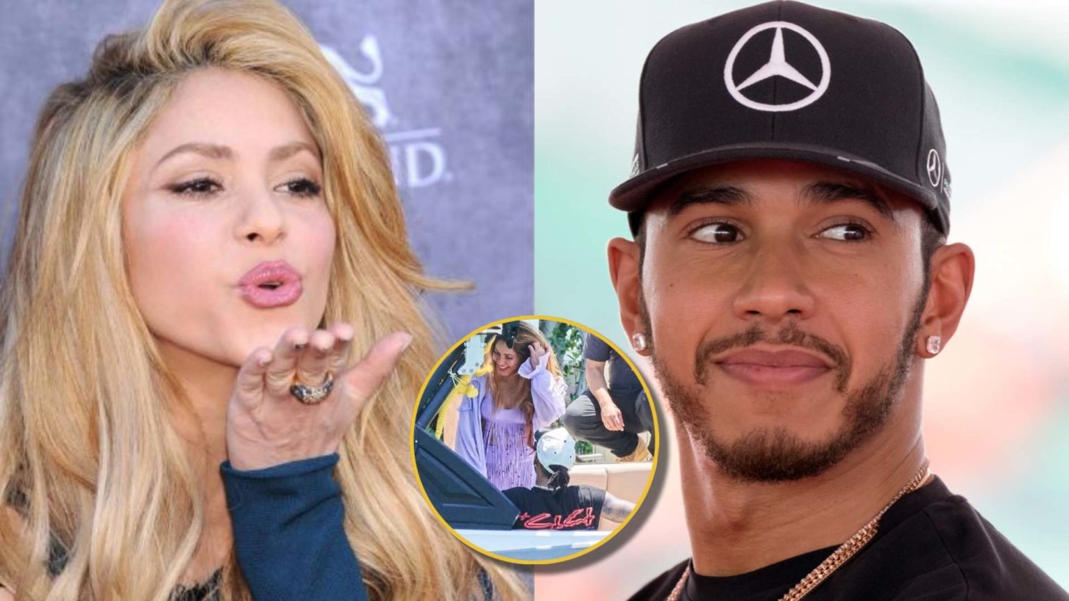 Shakira es captada dando paseo en bote con Lewis Hamilton