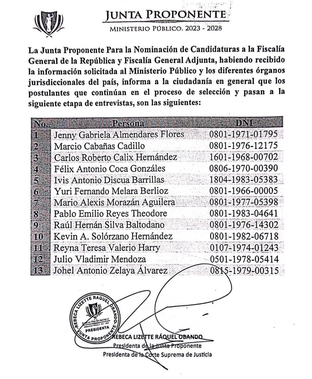 Junta proponente 