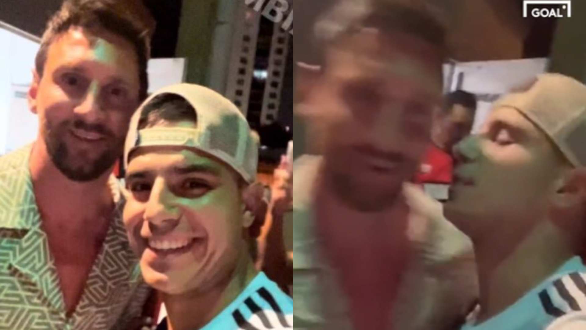 Beso a Messi
