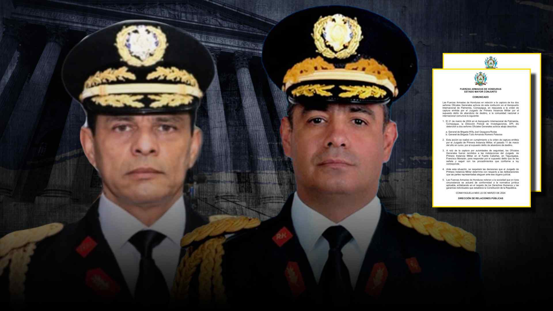 Generales testigos de JOH se defenderán en libertad