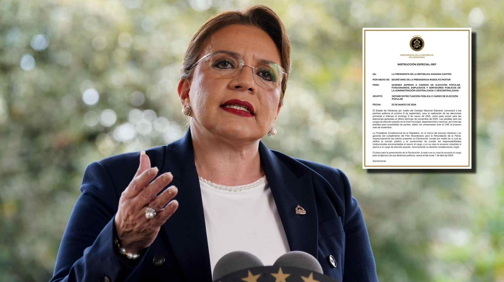 Xiomara Castro pide definir función pública o cargo popular