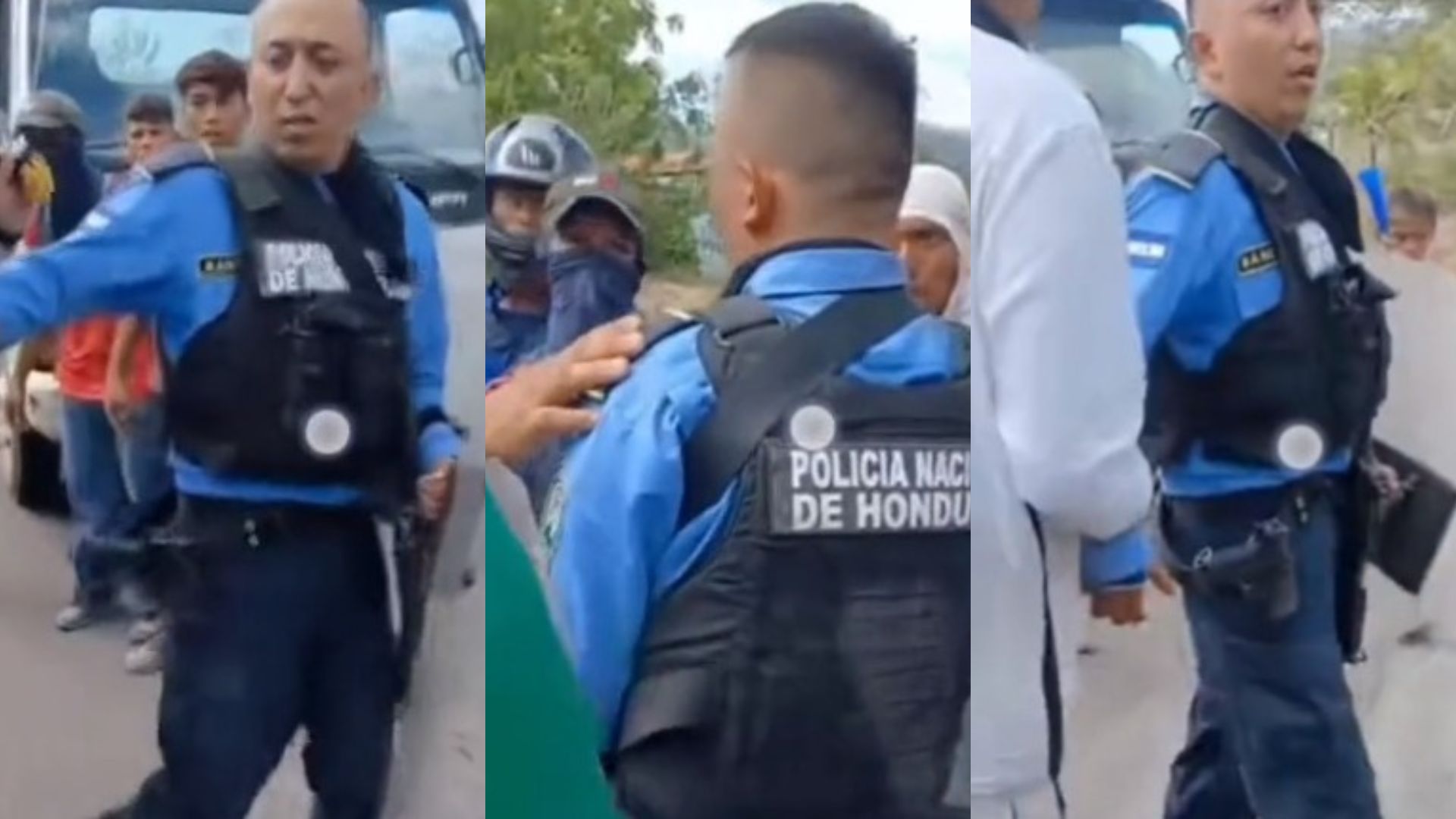 LO DEJARON SOLO | Policías abandonan a uno de sus integrantes en protesta de comerciantes en Choluteca   