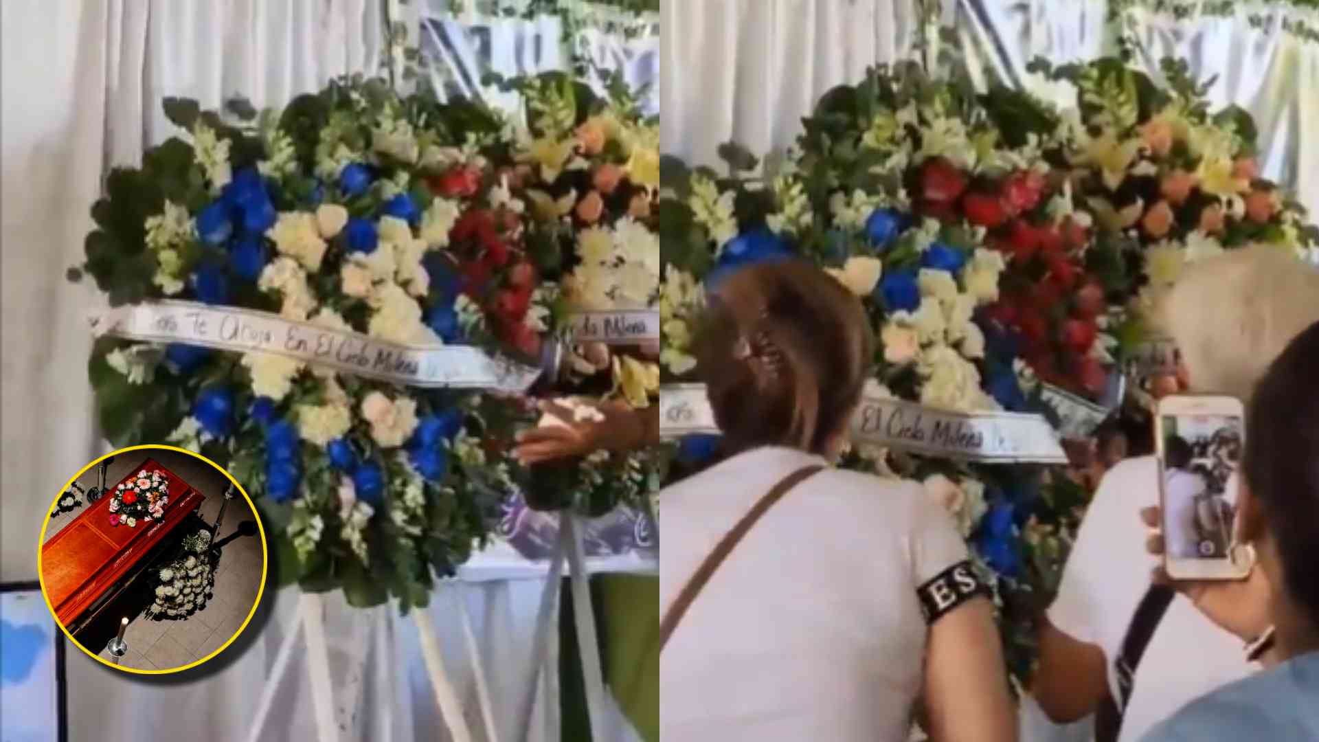 Corona de flores se mueve en pleno velorio