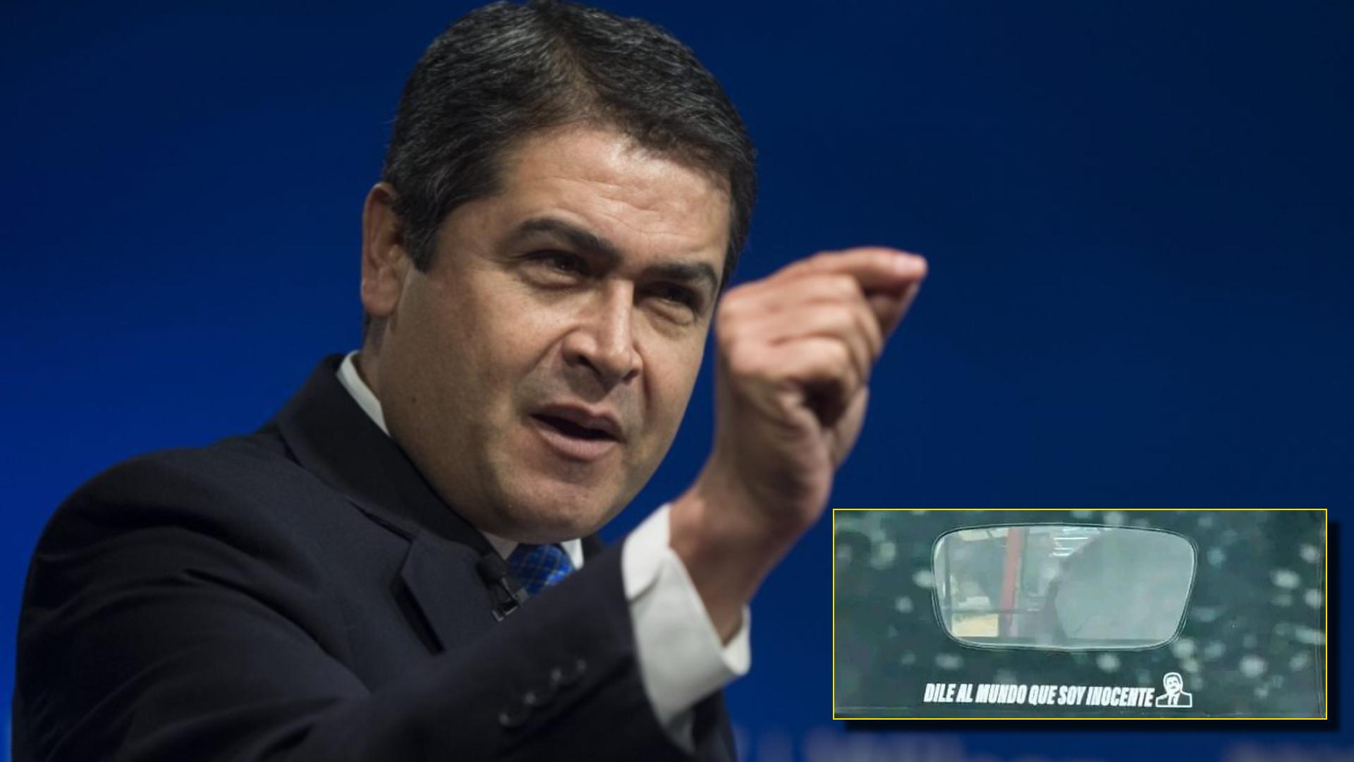 Frase de JOH en unidades de transporte: 'Soy inocente'