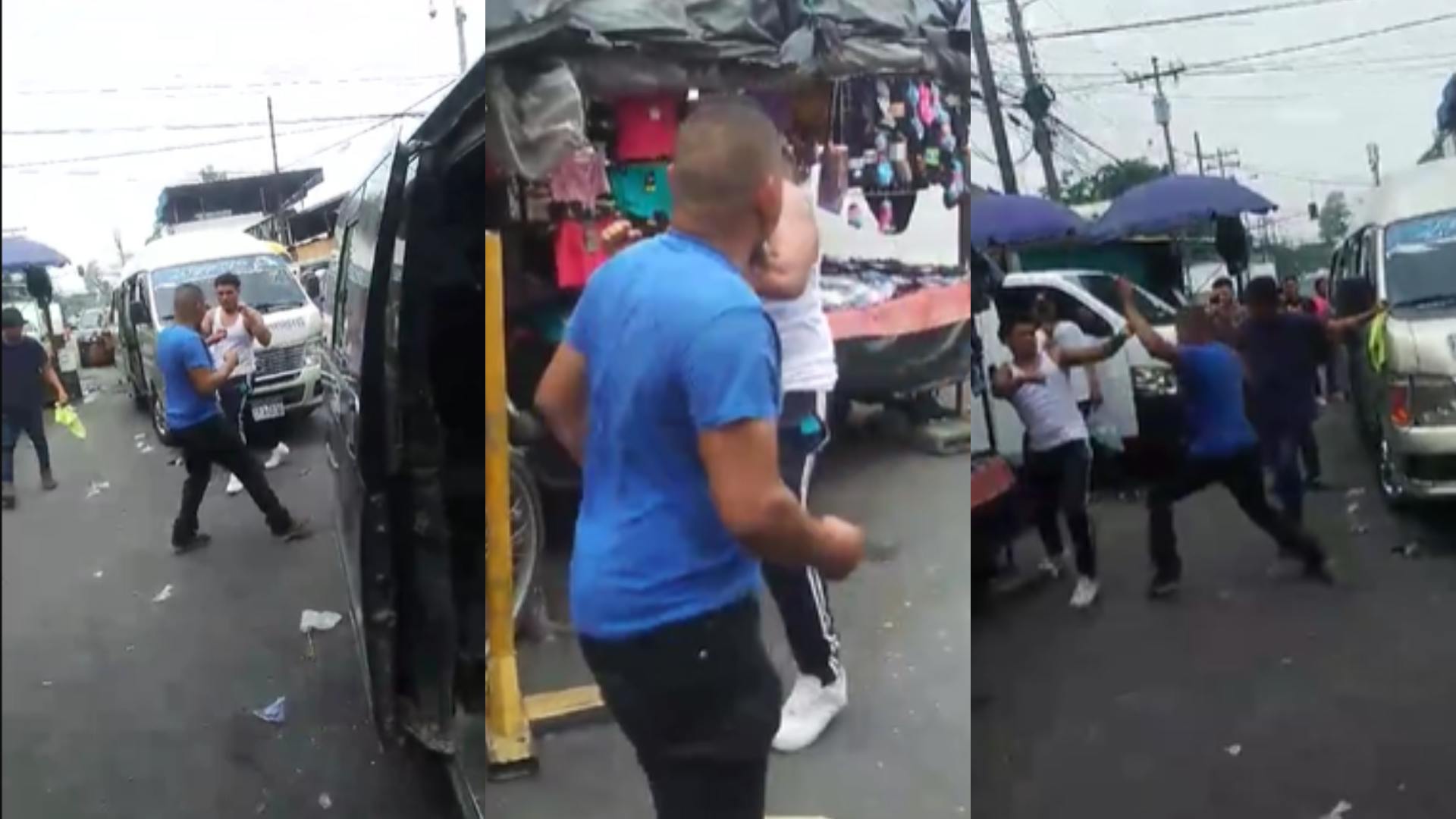 Buseros se bajan el canasto y se van a los golpes en el mercado de SPS