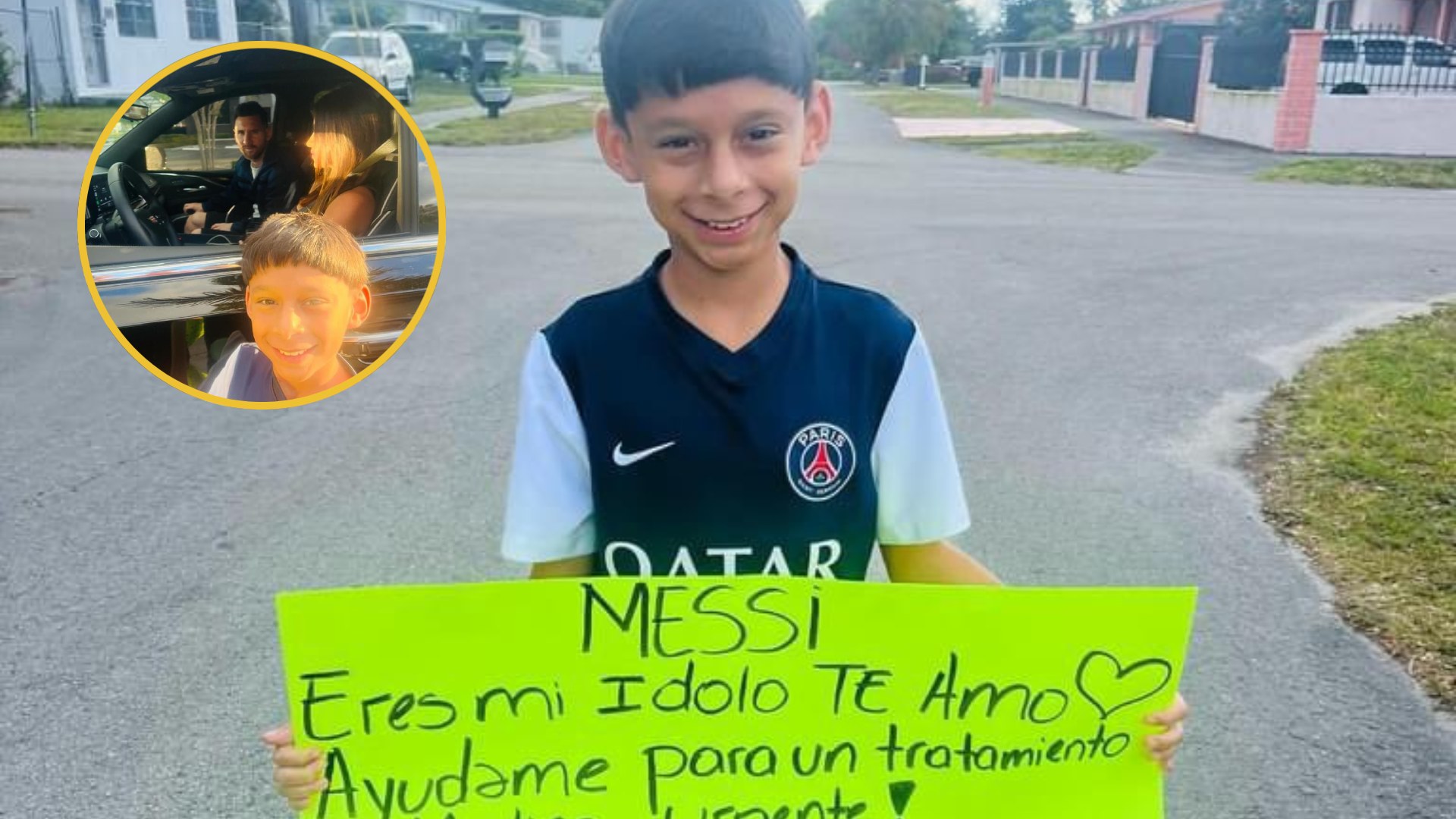 Un video ha estado circulando en las redes sociales, mostrando a una familia hondureña acercándose a la residencia del Lionel Messi en Miami.