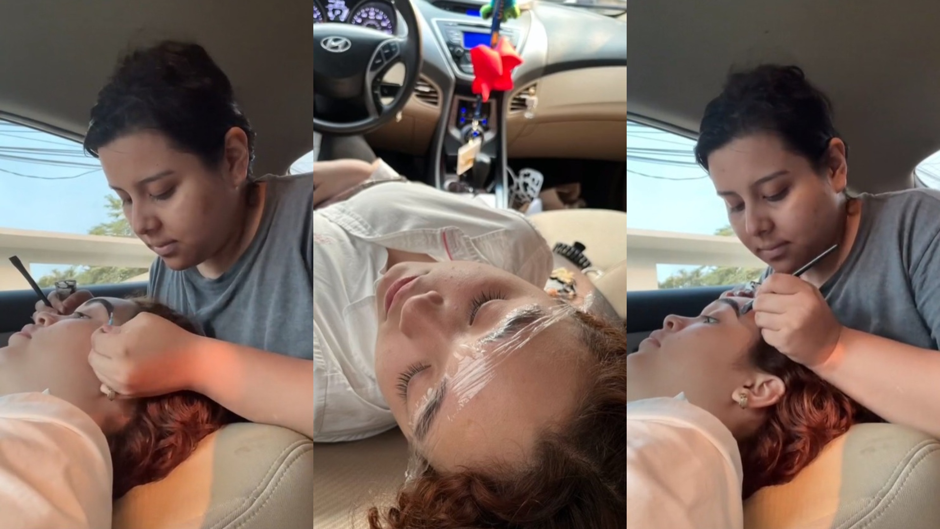 Estilista hondureña atiende a clientes en su carro por cortes de energía en SPS