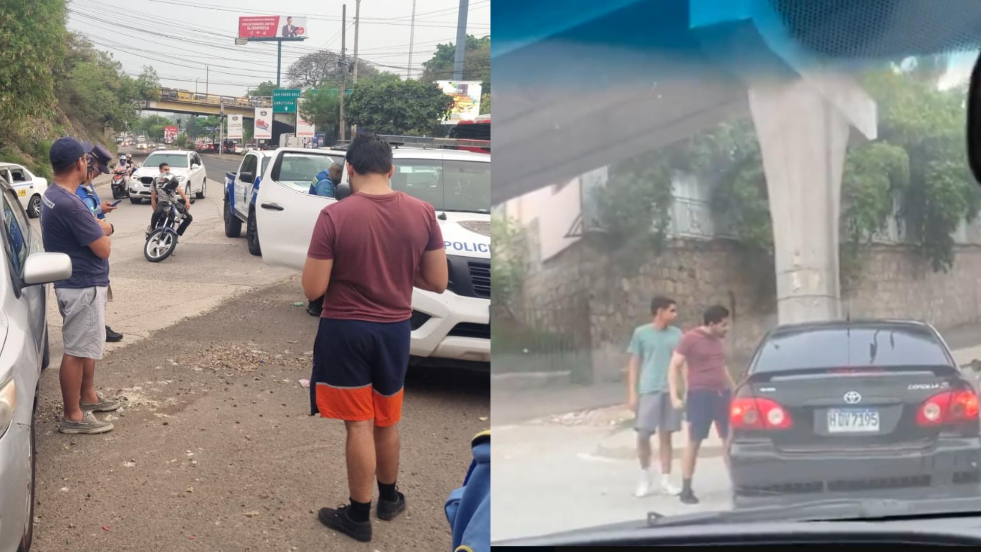 Policía detiene a dos conductores que se fueron a los golpes en la capital