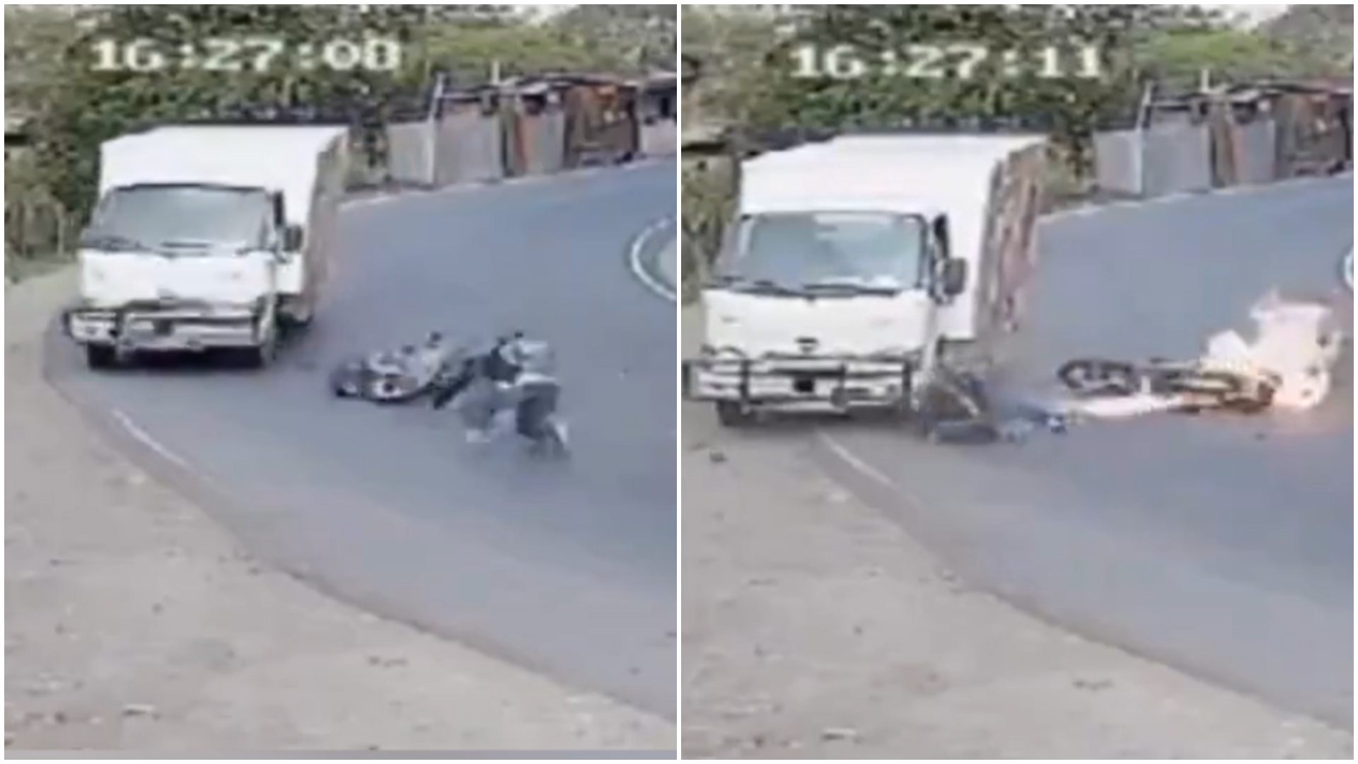 VIDEO | Motociclista se salva de morir en El Durazno