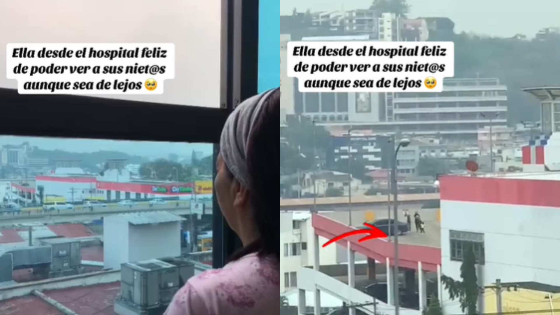 Nietos muestran su cariño a su abuelita en el IHSS