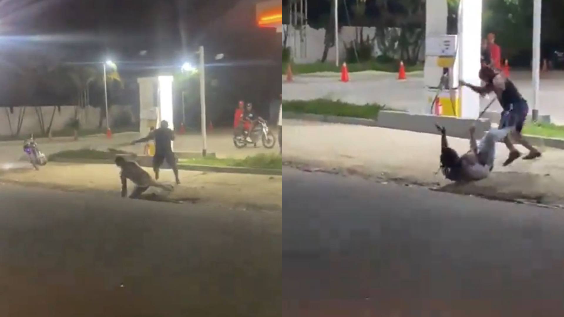 VIDEO SENSIBLE🚨| "Estan poseídos": Hombres se enfrentan a machetazos en vía pública