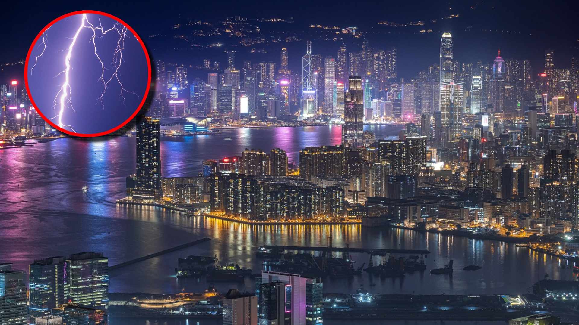“Casi 10 mil rayos”: Registran fuerte actividad eléctrica en una sola noche en Hong Kong