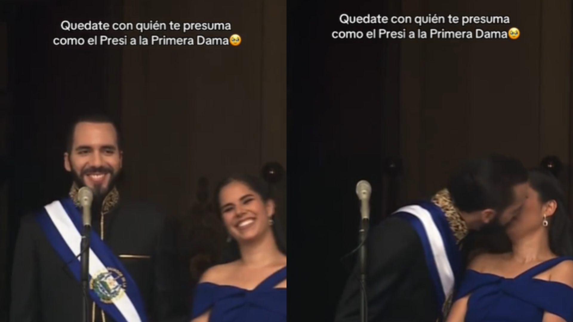 Bukele besó a su esposa en toma de posesión y causa furor en redes