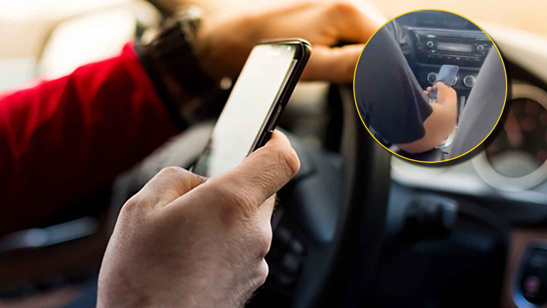 Taxista viendo TikTok cuando conducía