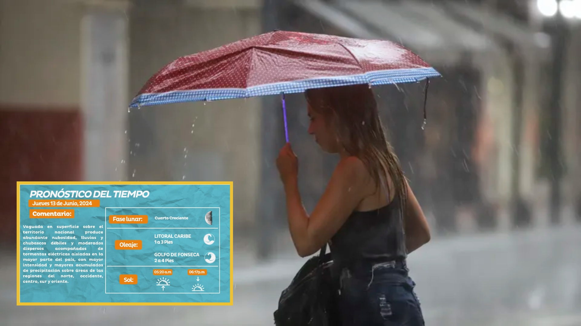 Clima en Honduras: Lluvias con actividad eléctrica continuarán este jueves