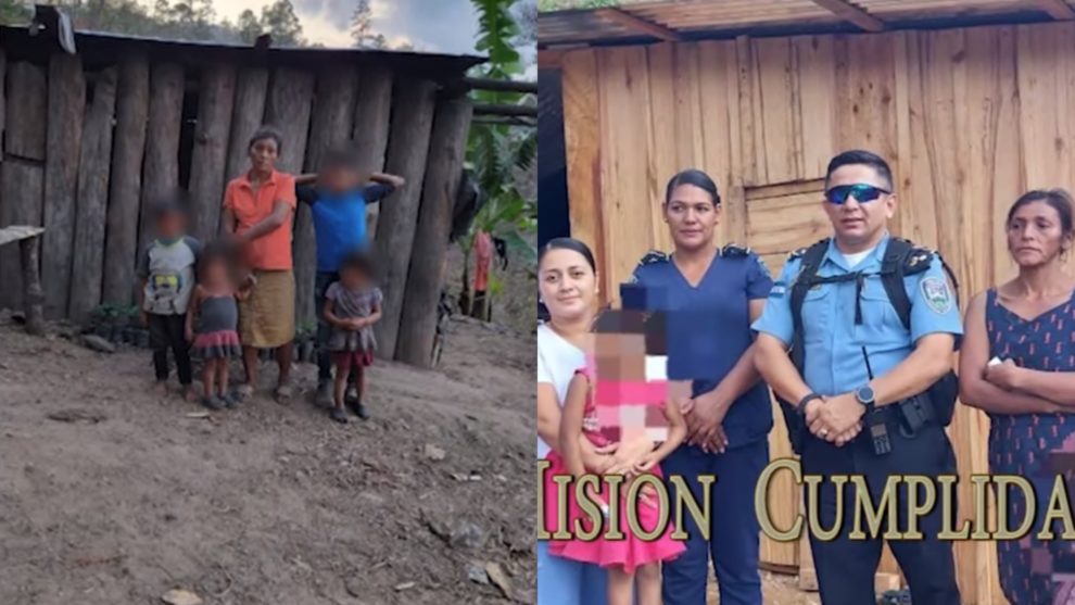 Policías construyen vivienda a familia de escasos reecursos en Danlí, El Paraíso