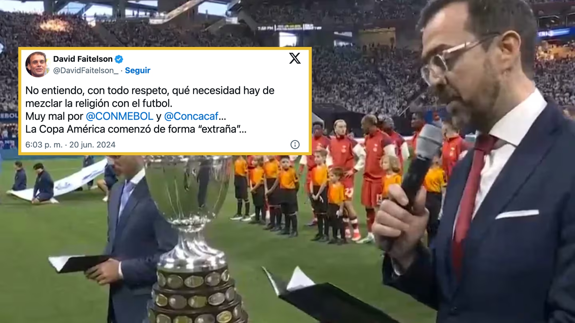 ¿Qué necesidad? David Faitelson explota contra discurso religioso en Copa América