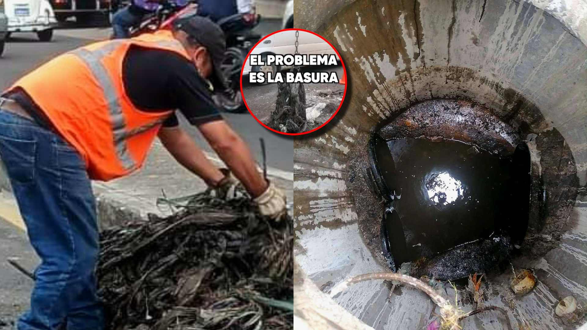 Esta fue la cantidad de basura que alcaldía sacó de una alcantarilla en la capital (VIDEO)