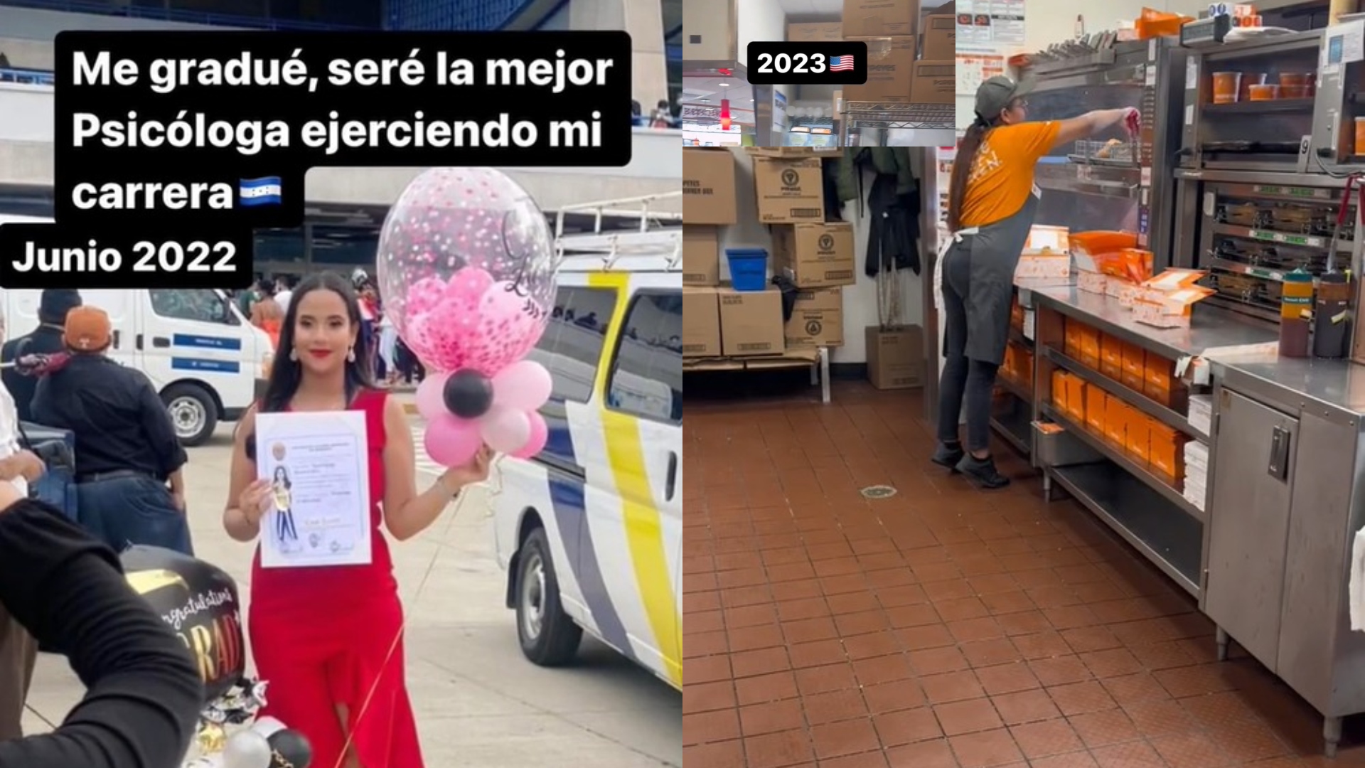 Hondureña se graduó de Psicóloga pero trabaja en cocina en Estados Unidos