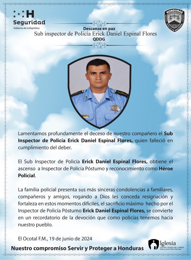 Ultiman a subinspector policial en Siguatepeque