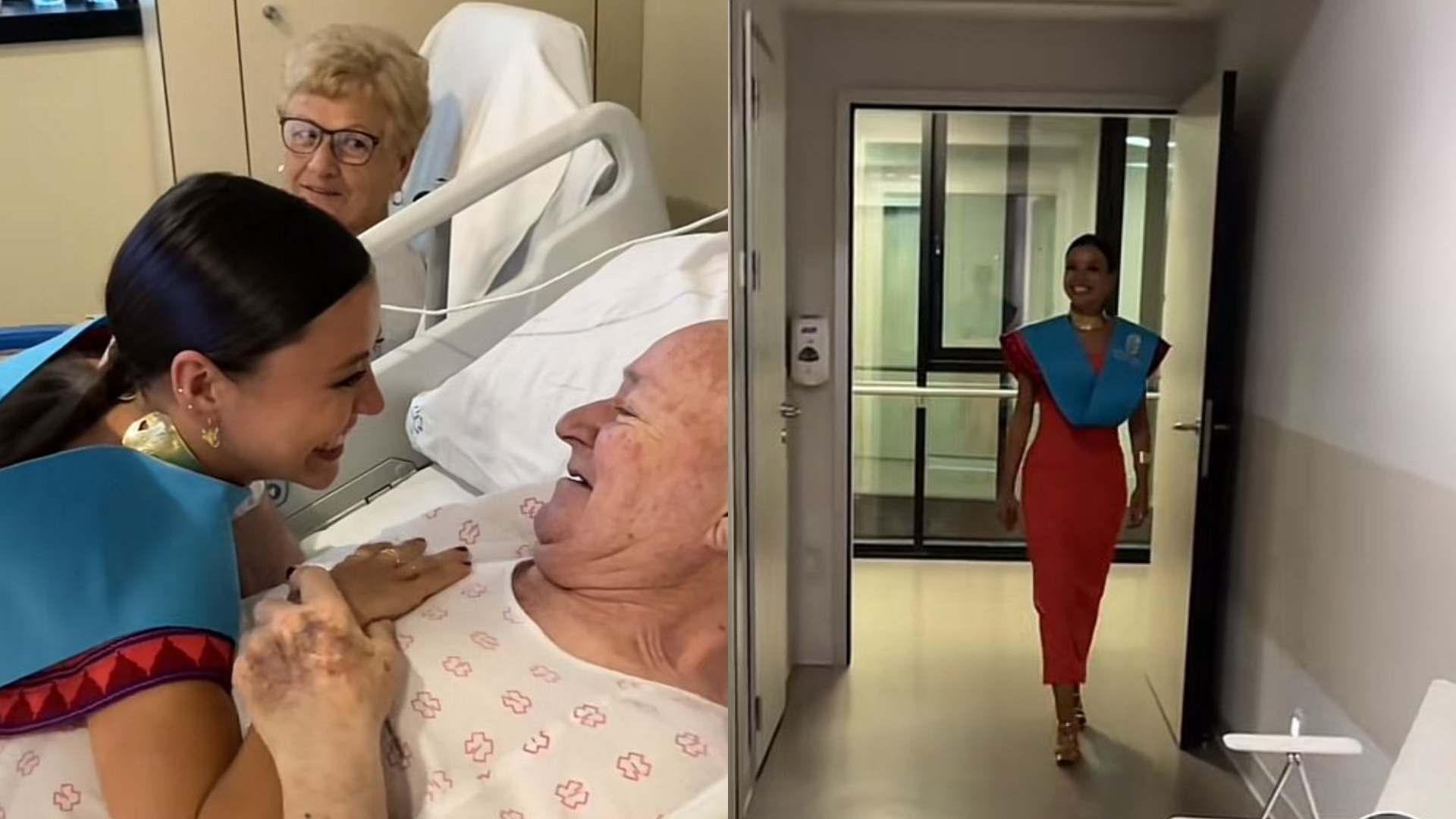 Joven abandonó su fiesta de graduación para ir a compartir con sus abuelos a un hospital