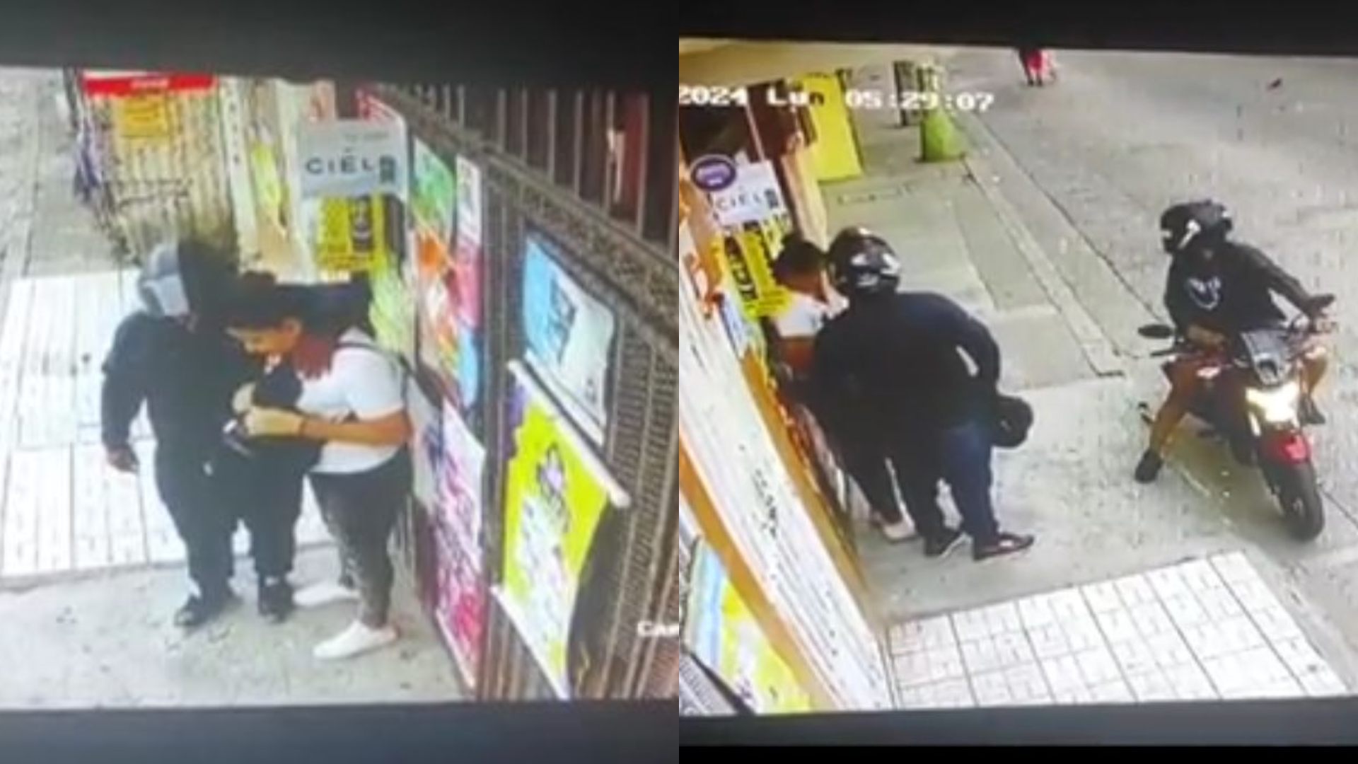 hombres asaltan a mujer en el barrio La Guadalupe y todo queda grabado