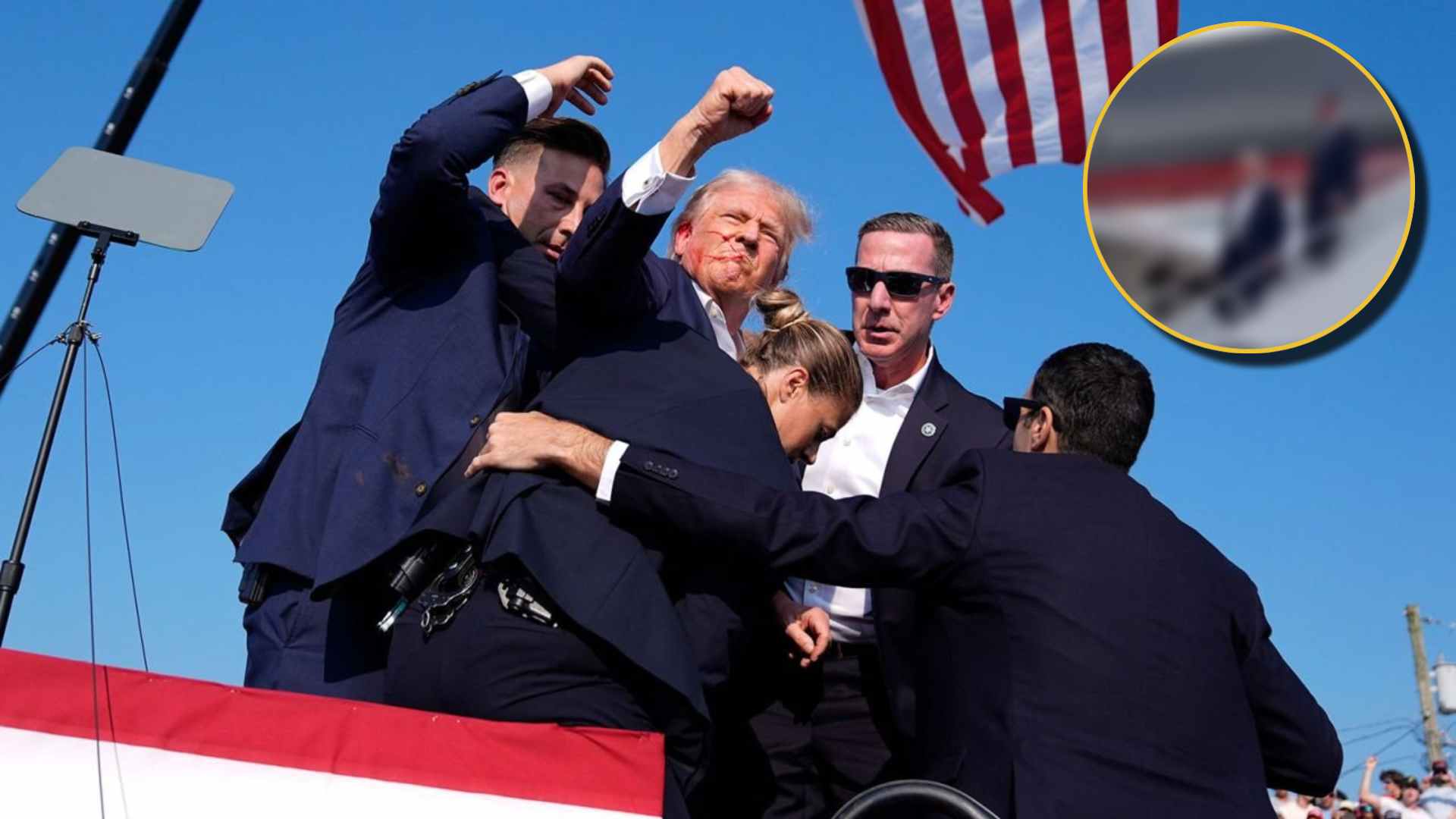 Primeras imágenes de Donald Trump después de recibir atentado armado