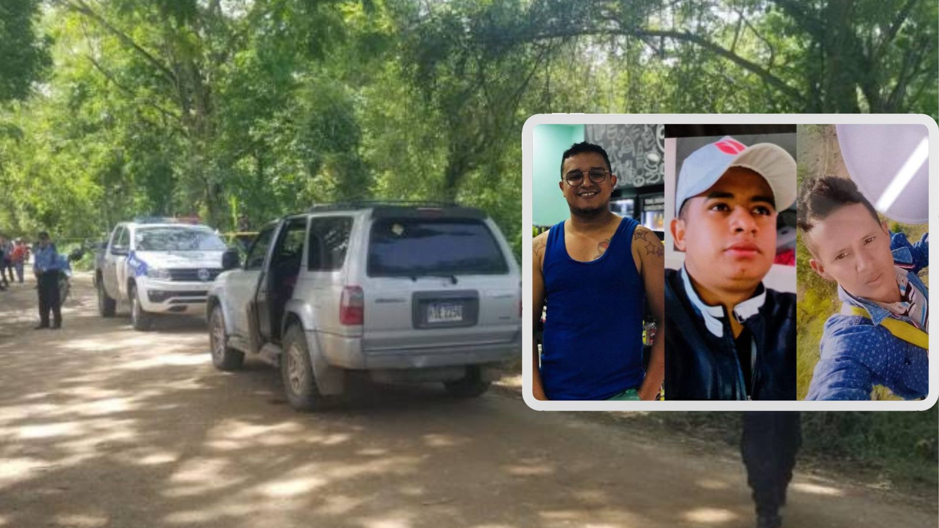 El triple crimen se registró la tarde de ayer en una calle de tierra del municipio de Santa María del Real, Olancho.