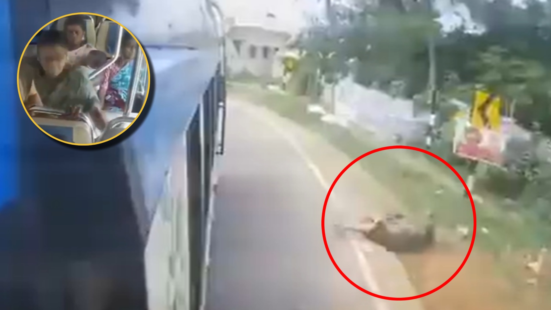 Mujer cae de un bus en movimiento