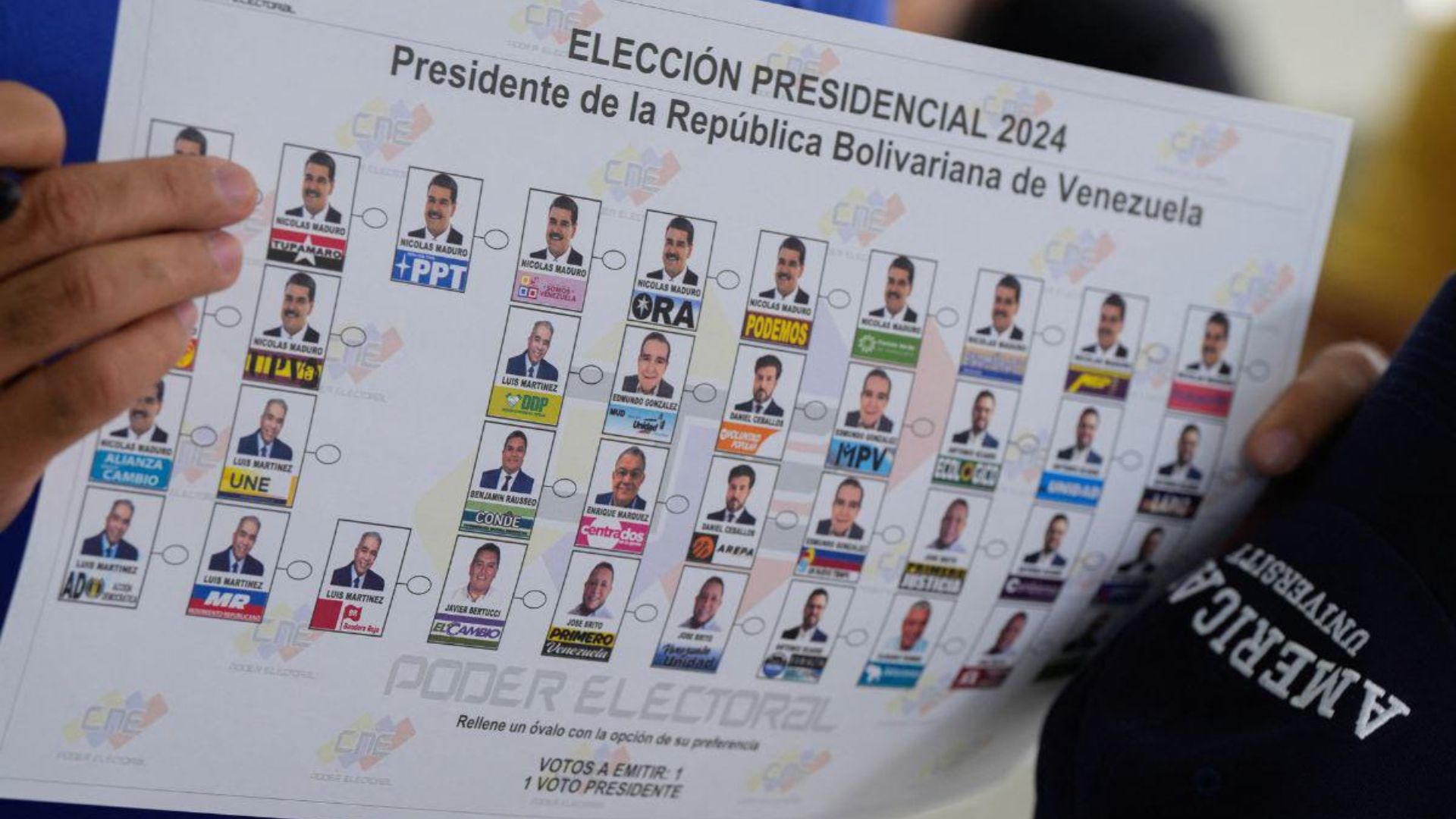 Maduro aparece 13 veces en la boleta electoral de Venezuela.