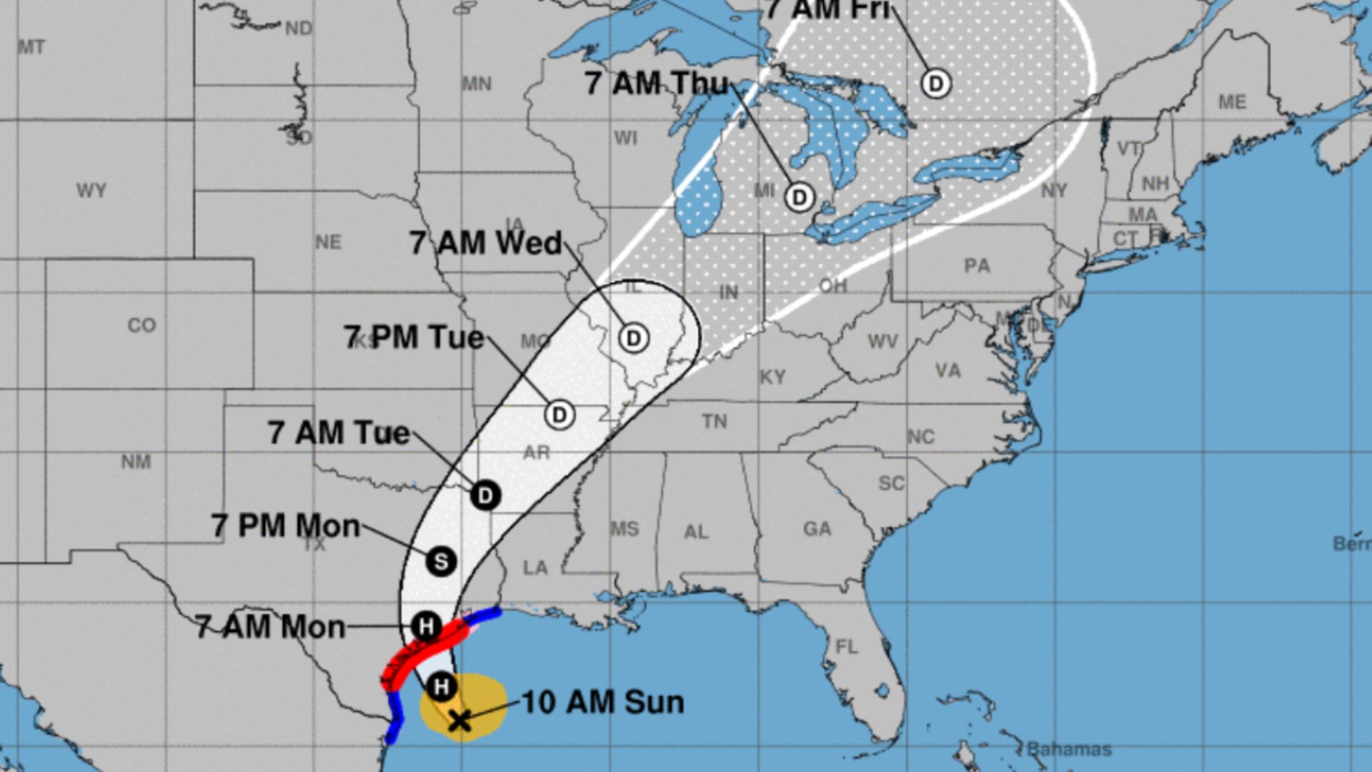 La tormenta tropical Beryl volvió a ganar fuerza tras su paso por México, por lo que podría regresar a la categoría de huracán en el sur de Texas, EUA