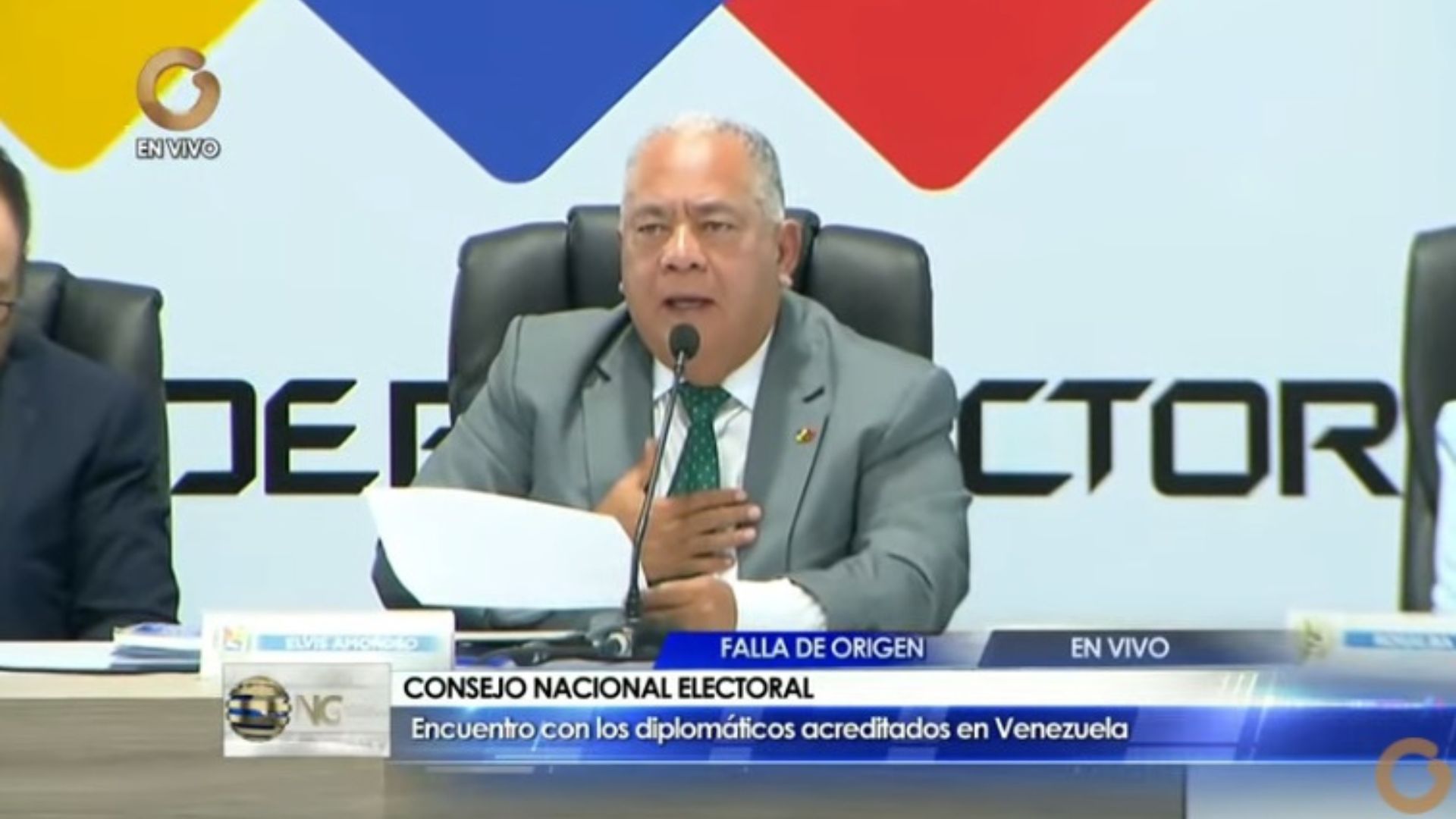 Elvis Amoroso, presidente del Consejo Nacional Electoral de Venezuela.