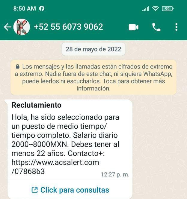 Modus operandi de estafadores virtuales en WhatsApp