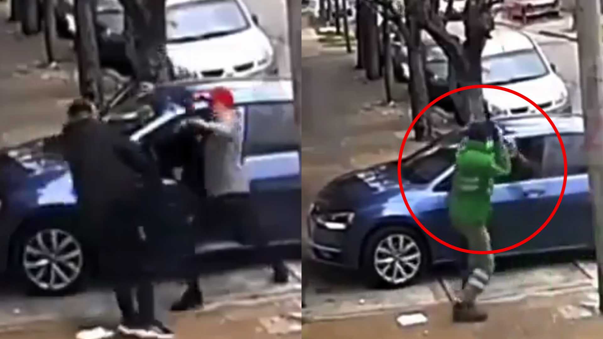 Barrendero espanta a escobazos a ladrones que intentaron robar un carro