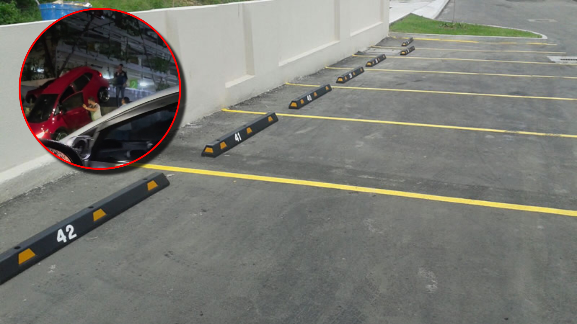 “Ahí no se puede parquear”: Conductor se estrella en estacionamiento en Tegucigalpa (VIDEO)