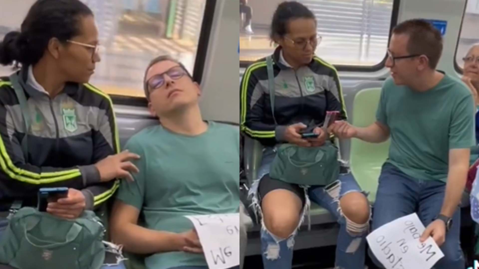 Hombre se vuelve viral por peculiar estrategia en el transporte