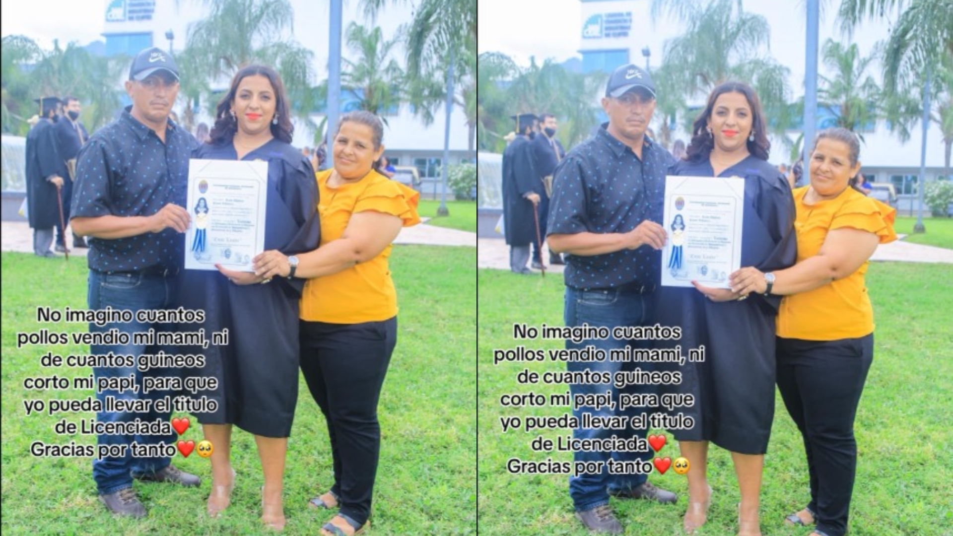 Hondureña se graduó de la UNAH gracias a la venta de pollos de su madre