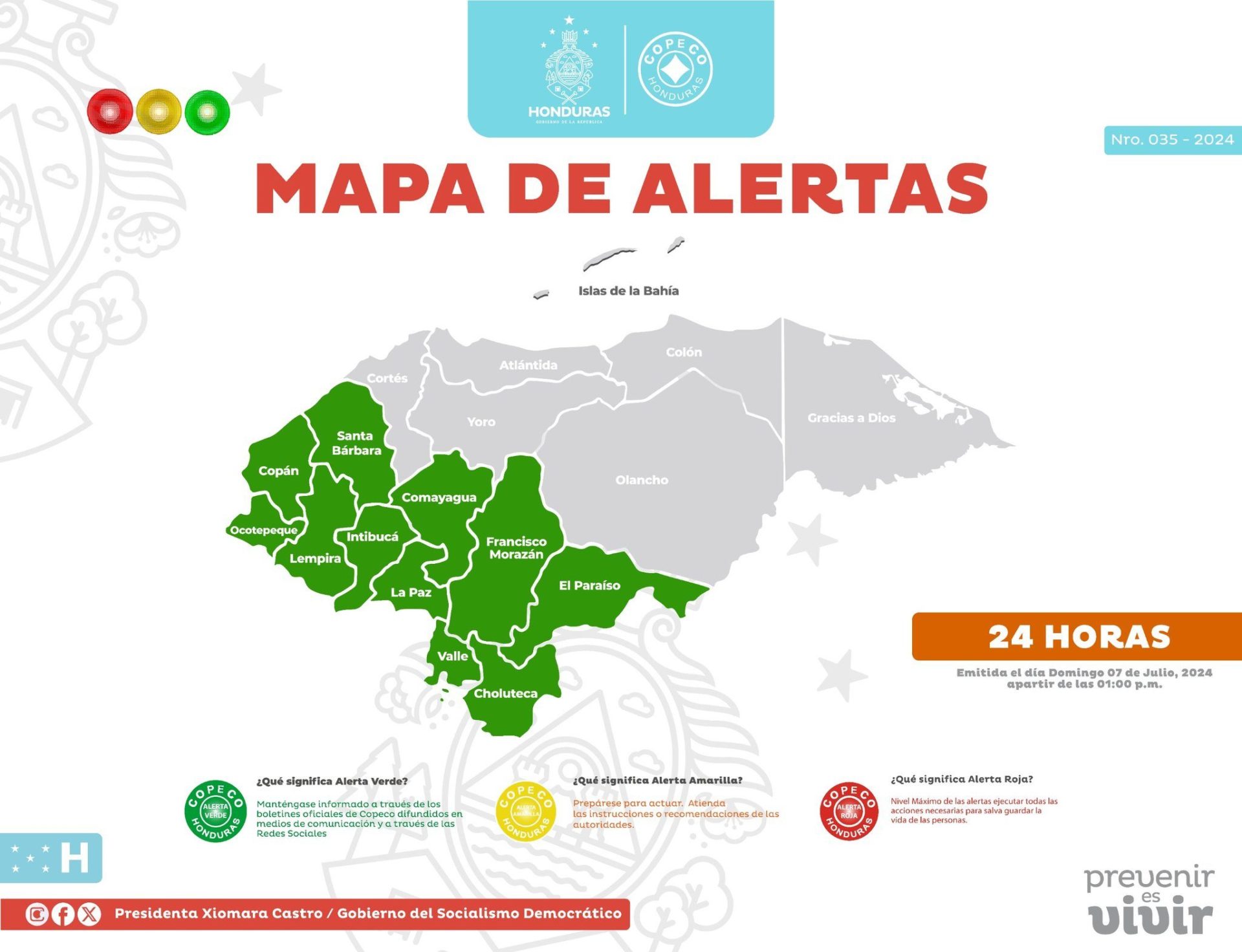 alerta verde departamentos