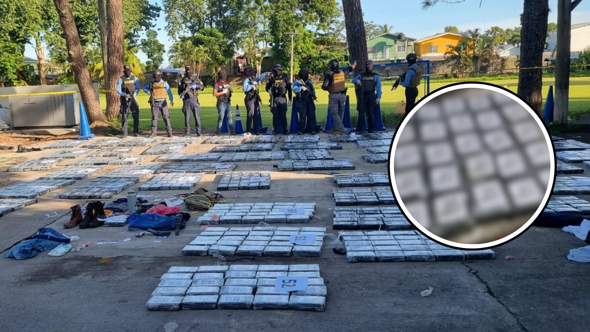 Cargamentos de drogas decomisados en Atlántida.