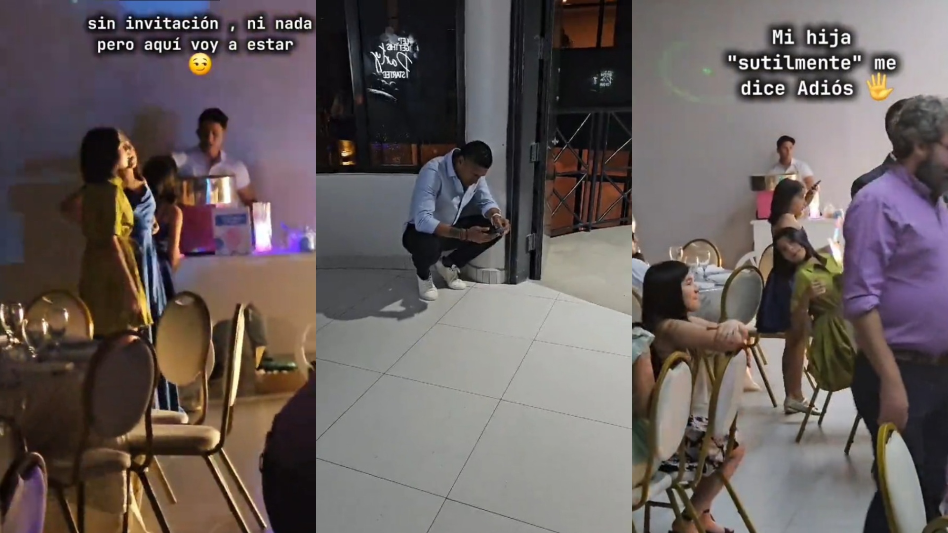 Carlos Costly vigila a su hija en una fiesta ¿Papá celoso?