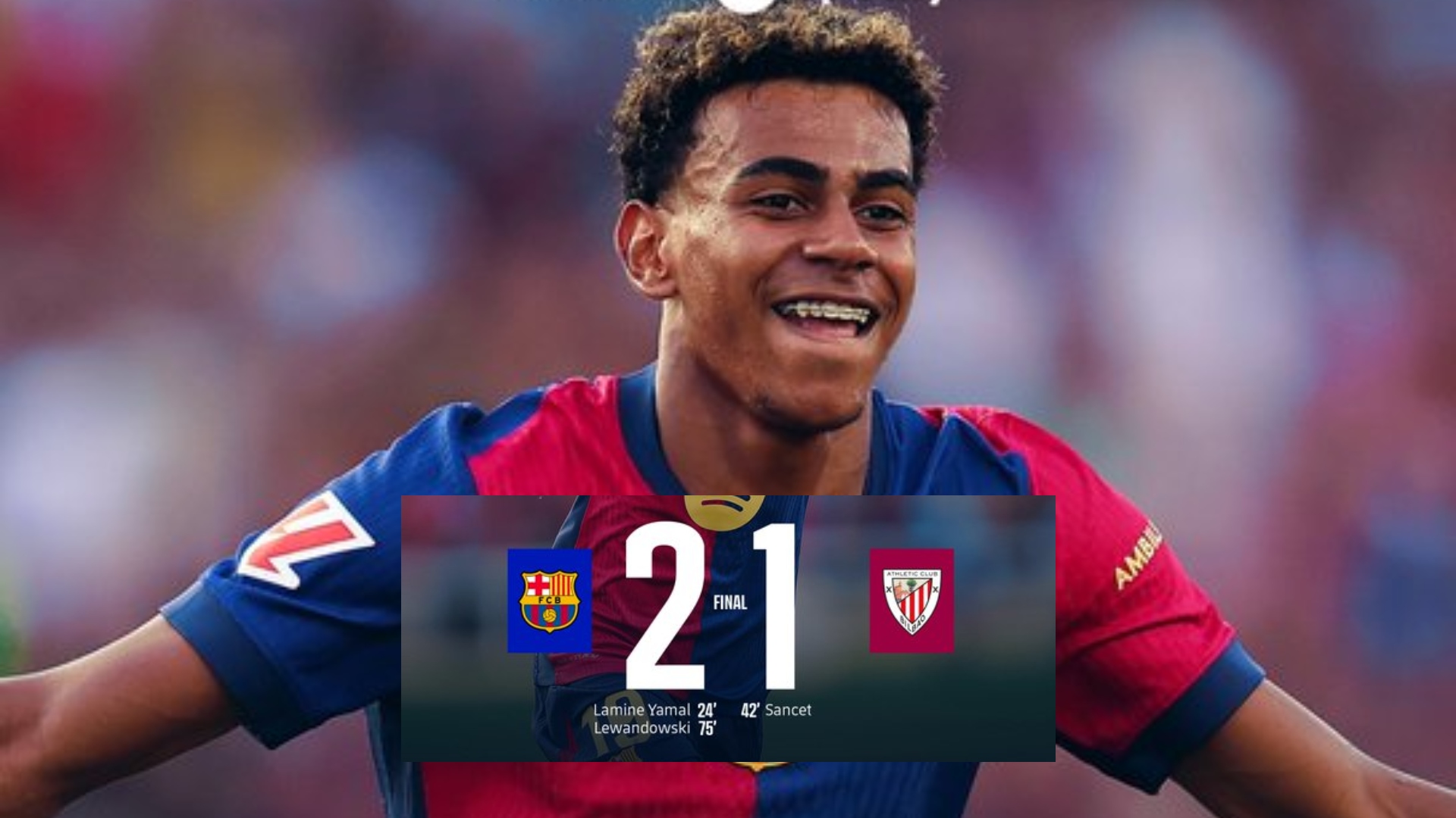 FC Barcelona vence al Athletic Club: Lewandowski y Yamal sellan un 2-1 en La Liga