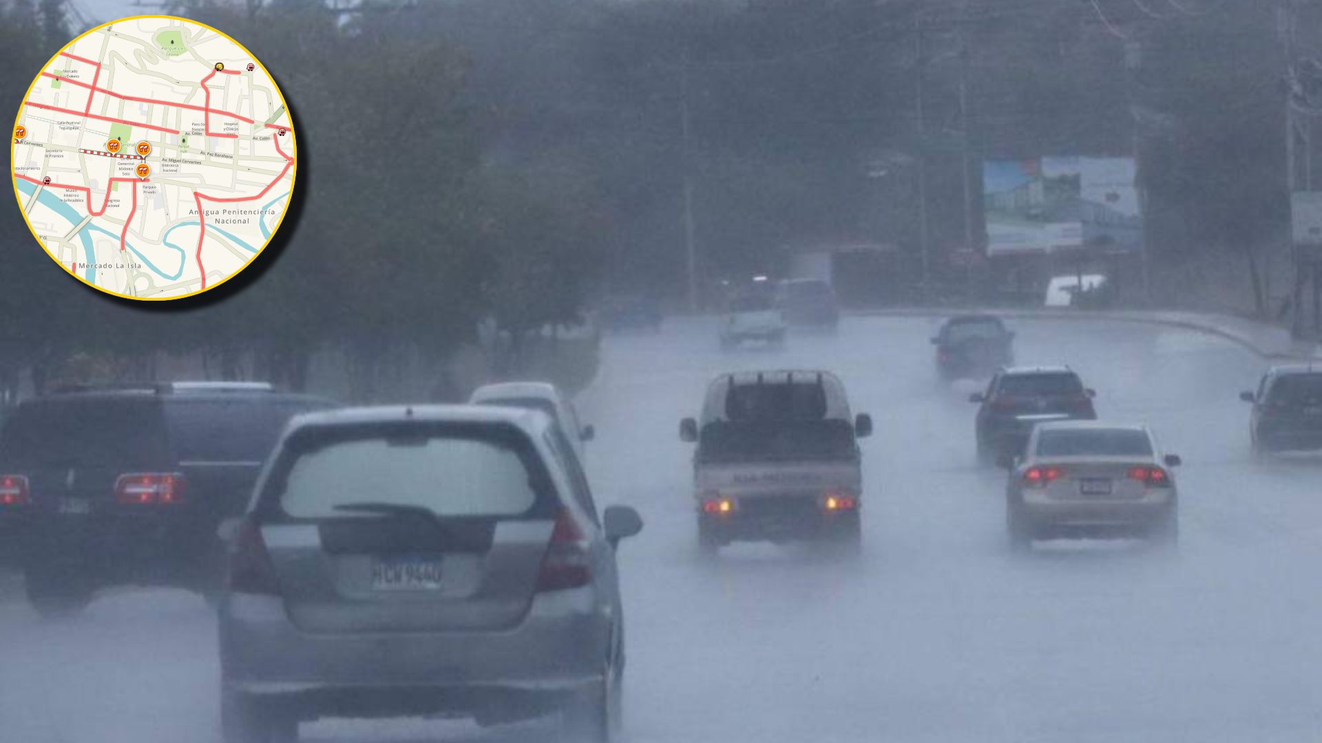 Tráfico en la capital por lluvias
