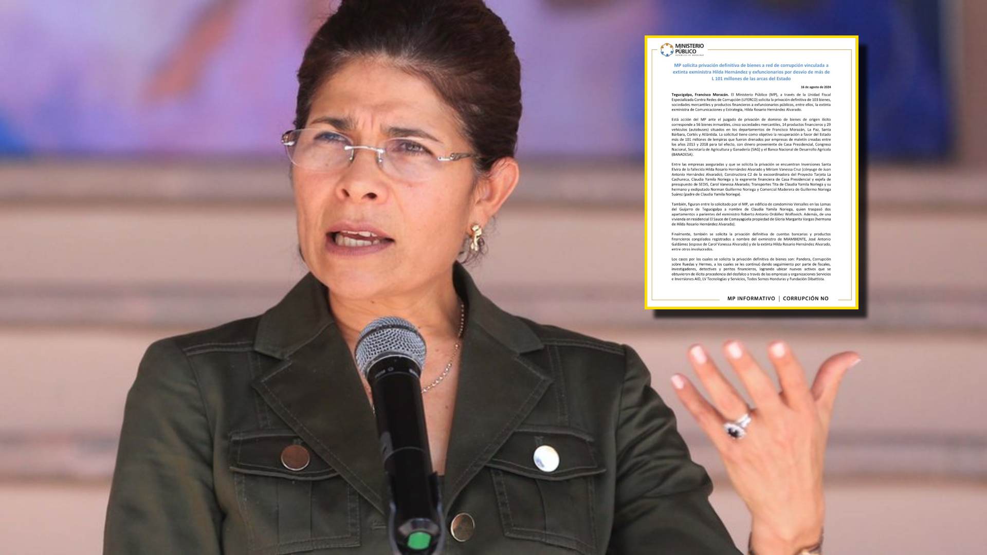 Red de corrupción de Hilda Hernández; incautación de bienes