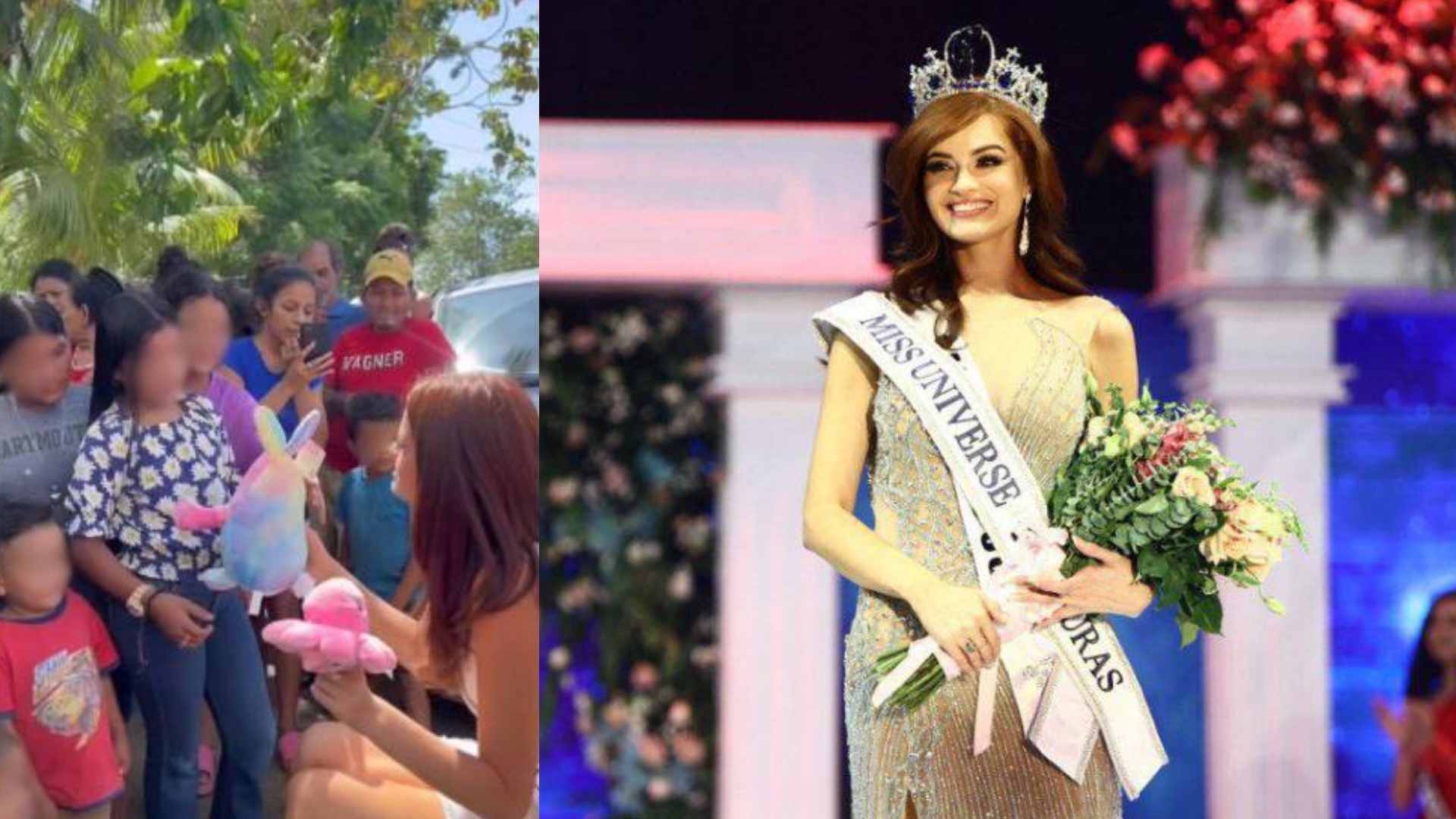 Stephanie Cam, Miss Honduras 2024, sorprende entregando cuadernos y peluches a niños (FOTOS)