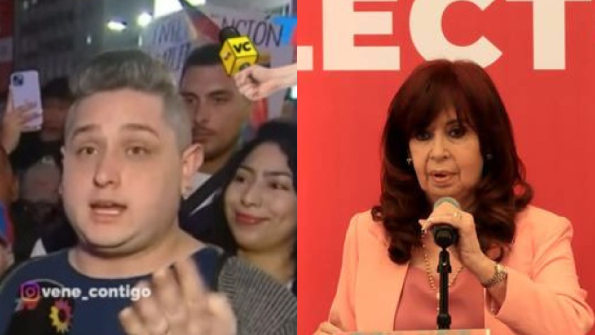 Un joven venezolano criticó a Cristina Kichner por decir que Chávez dejó un legado.